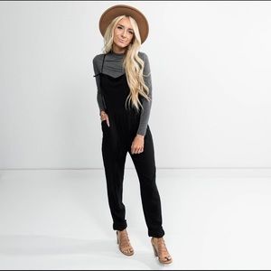 Stevie Hender Black Bri Tied Jumpsuit Overalls